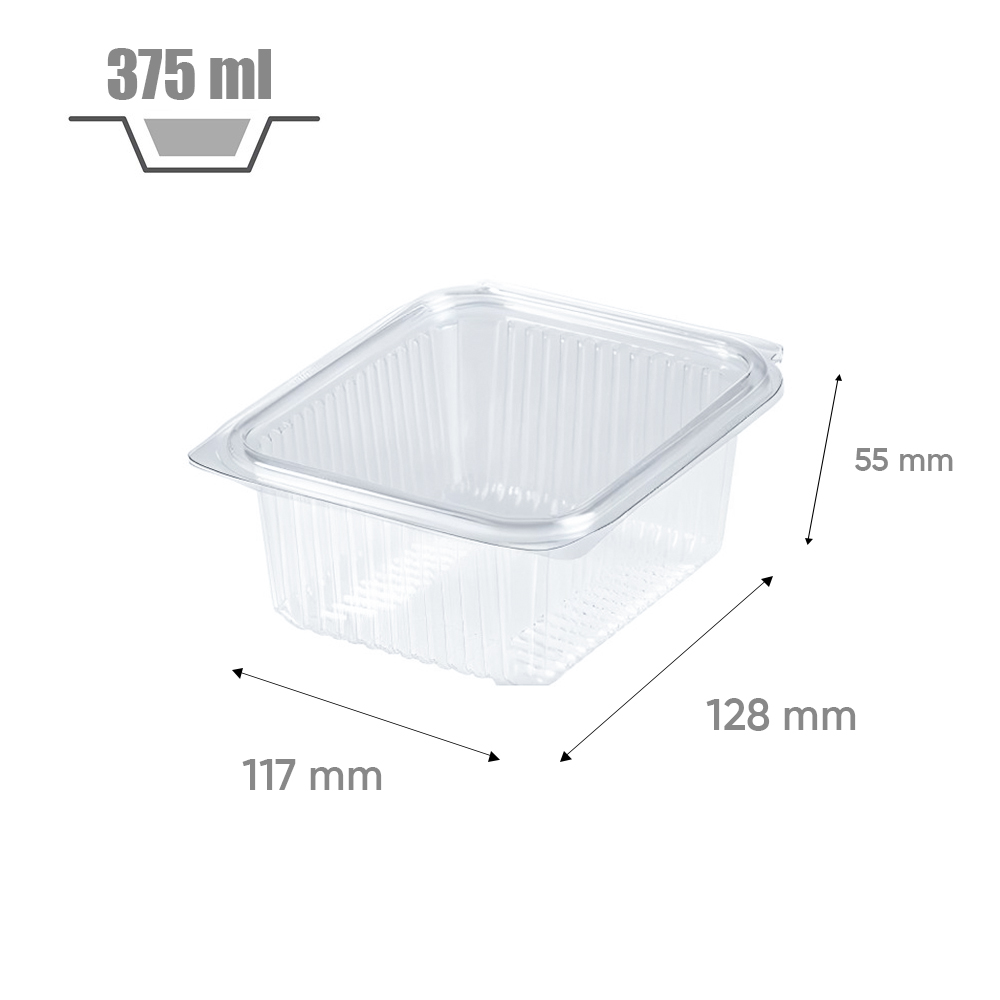 Barquette fraîcheur avec couvercle à charnière 375 cc